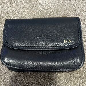 Giani Bernini Black Pebbled Leather Monogrammed Wallet Clutch